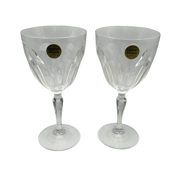 Cristal d'Arque Other - Vintage Cristal d’Arques France Wine Glasses Set of 2 6oz Cut Crystal